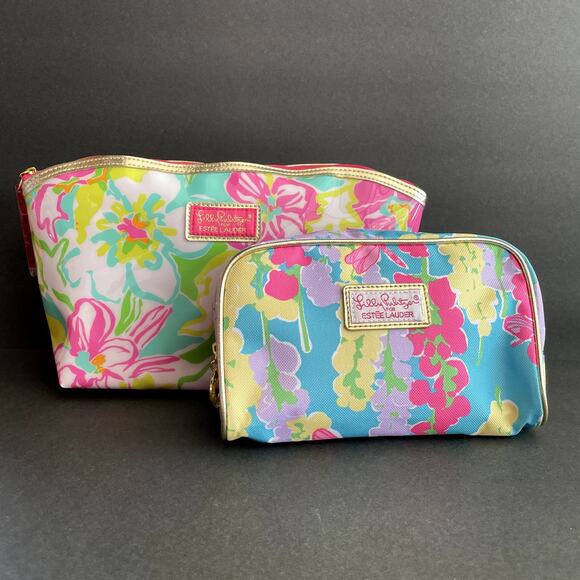 Lilly Pulitzer Handbags - Two Lilly Pulitzer x Estee Lauder Cosmetic Pouches Zip Bags Floral